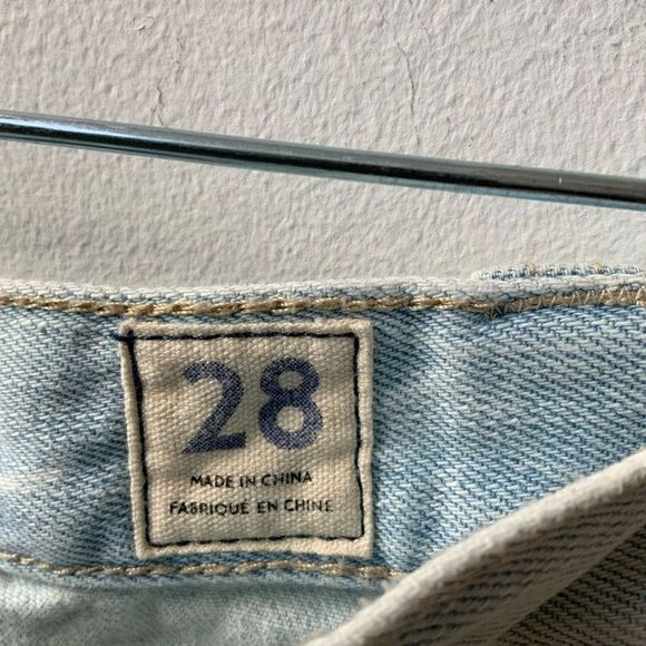 We the Free Light Wash Western Yoke Seam Denim Mini Skirt Size 28 - Picture 4 of 6